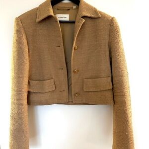 Babaton Cropped Camel Bouclé Blazer